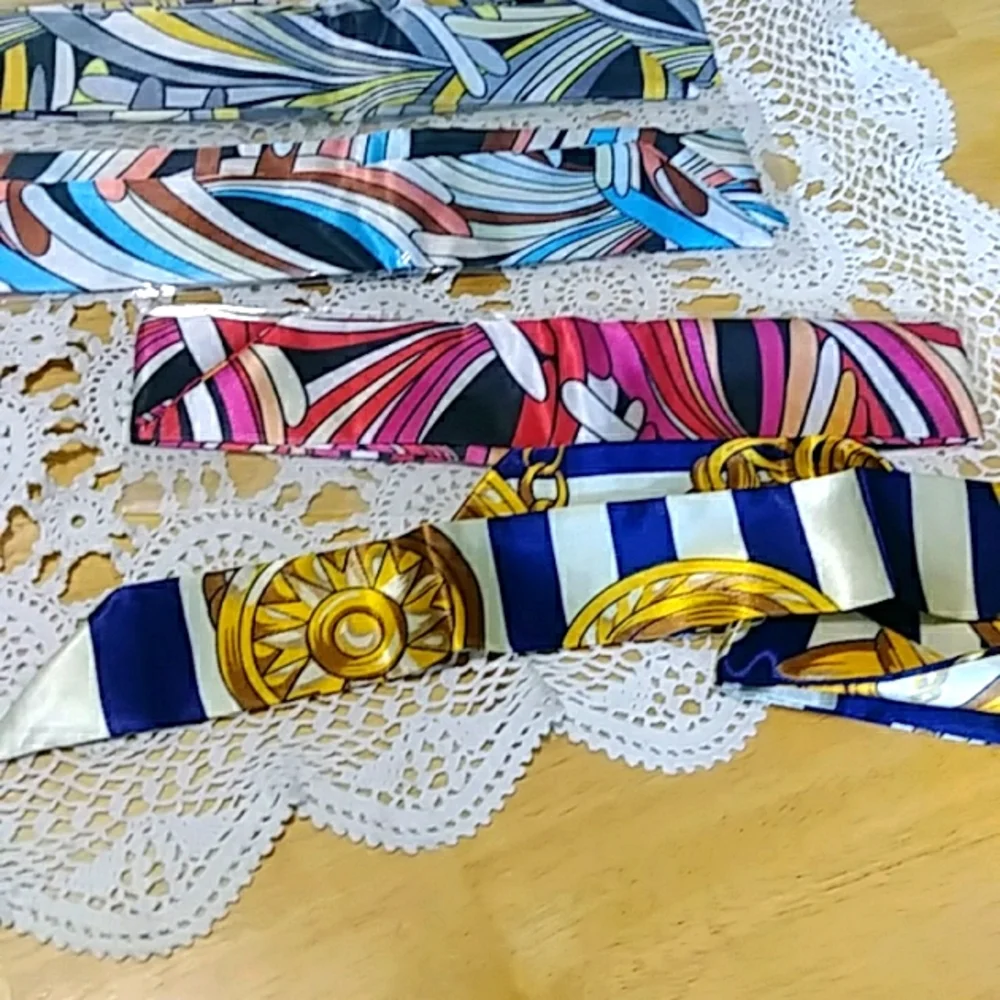 Skinny scarves bundle, colorful and fun accent